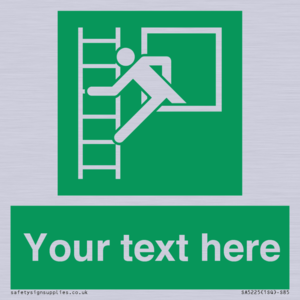 Custom Emergency Escape Ladder Sign